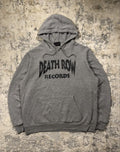 Death Row Records X Rap Tees Death Row Records Boxy Grey Hoodie Sweatshirt | FlexRushtees.com