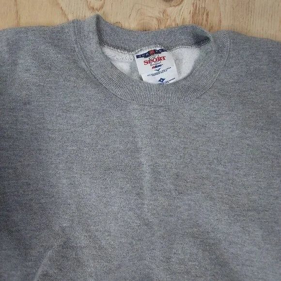 Vintage Jerzees Blank Crewneck Sweatshirt Heather Gray