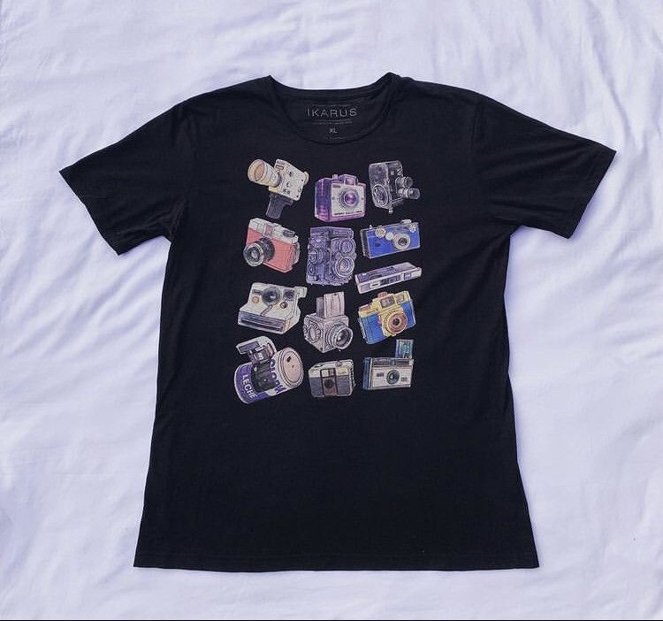 Vintage Style Cameras Black Tee Hoodie, Sweatshirt | FlexRushtees.com