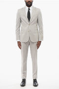Corneliani Cc Collection Half Lined Refined Cotton Blend Suit