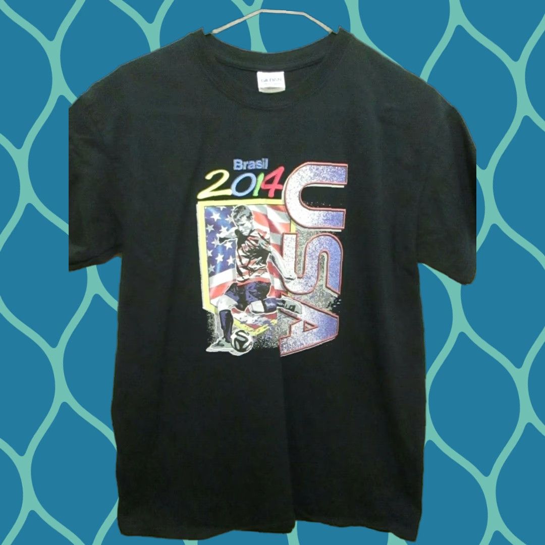 Gildan 2014 World Cup Brazil Usa Soccer Graphic Black T Shirt Medium Hoodie, Sweatshirt | FlexRushtees.com