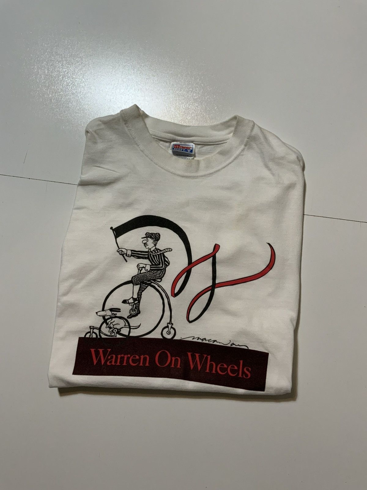 Vintage Hanes Beefy T Warren On Wheels Unicycle T Shirt