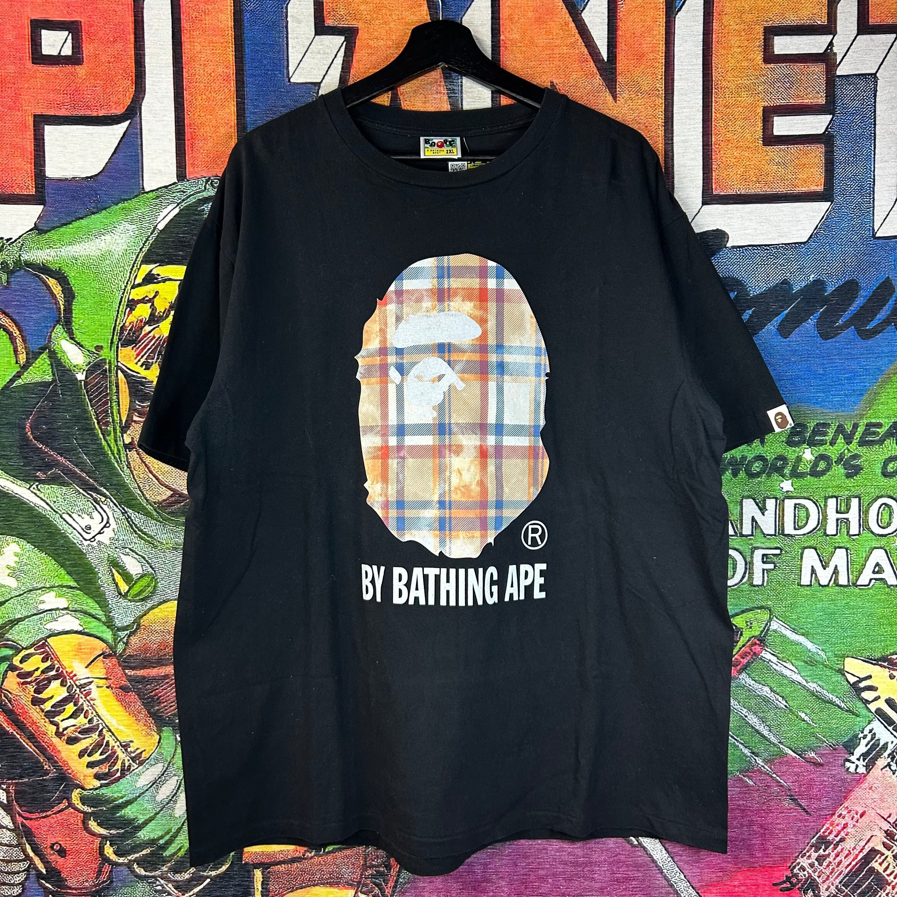 Bape Check Bleached Ape Head Tee Size 2xl Hoodie, Sweatshirt | FlexRushtees.com