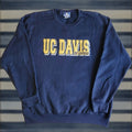 Vintage Aggie Wear Uc Davis Grandma Navy Blue Lrg Embroidered Graphic Sweatshirt Hoodie Men T-Shirts | FlexRushtees.com