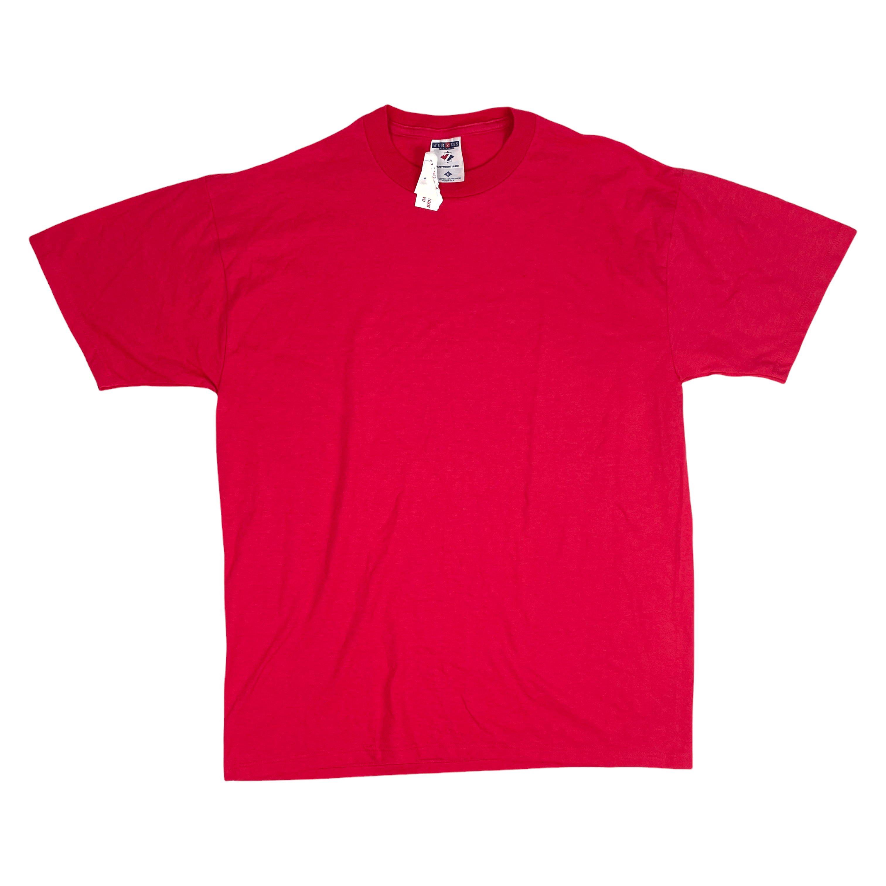 Vintage 90s Jerzees Blank Red Shirt Size L Made In Usa