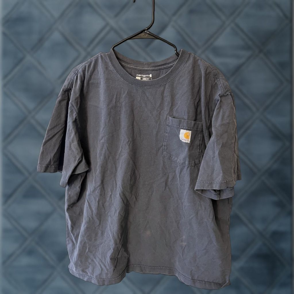 Carhartt Original Fit Pocket Tee Mens Size Large Gray T Shirt Short Sleeve Flaw