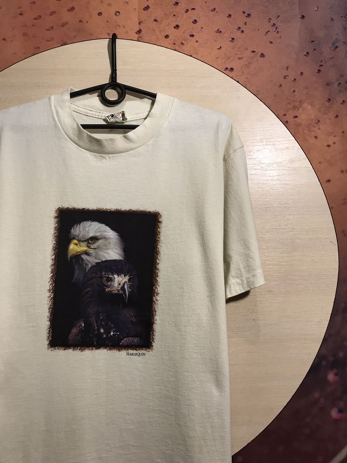 Vintage Harlequin Eagle Streetwear Animal Tee Hoodie, Sweatshirt | FlexRushtees.com