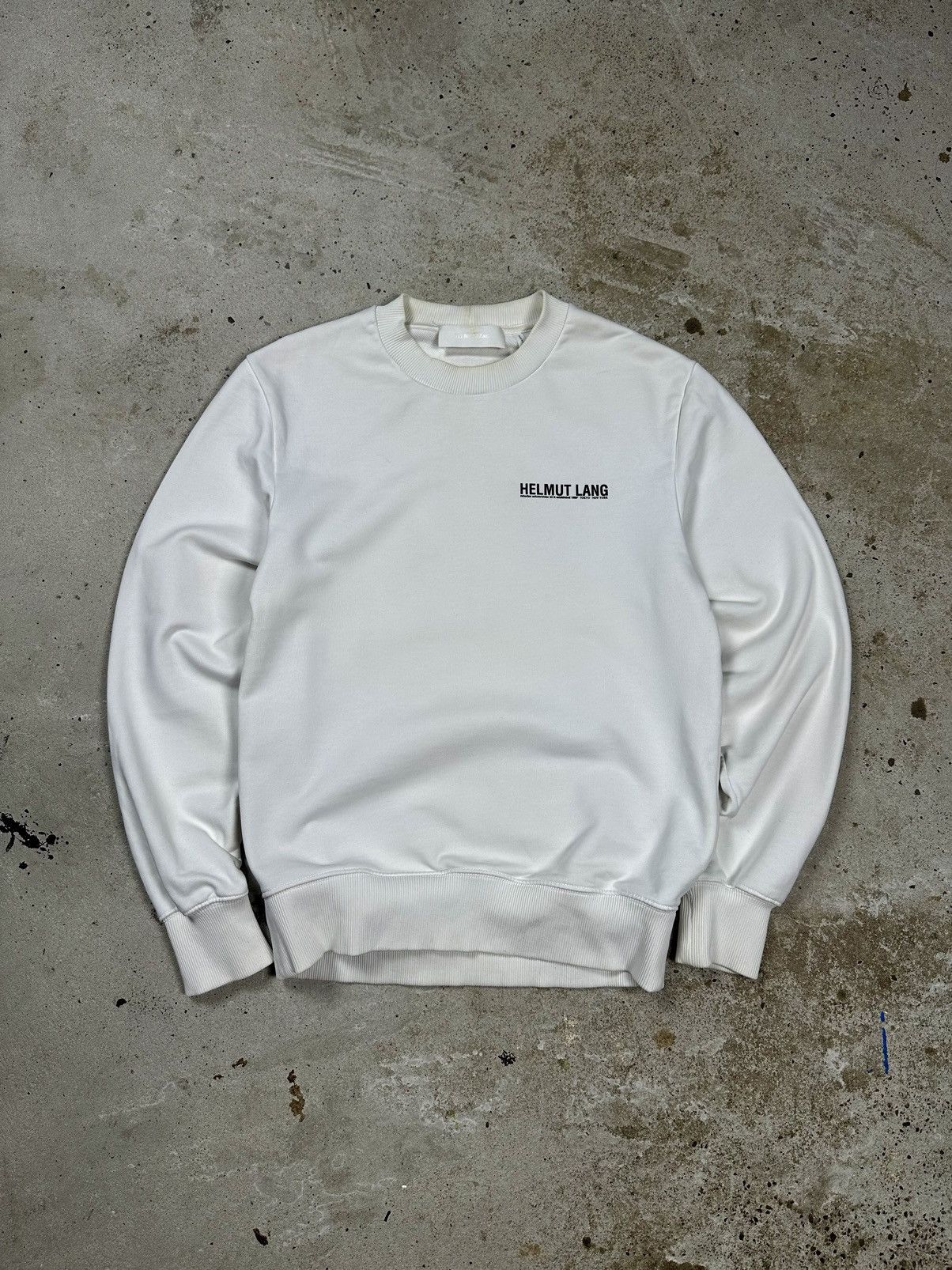 Lang Helmut Lang 2018 Autumn Winter White Crewneck Sweatshirt T-Shirts, Hoodie | FlexRushtees.com