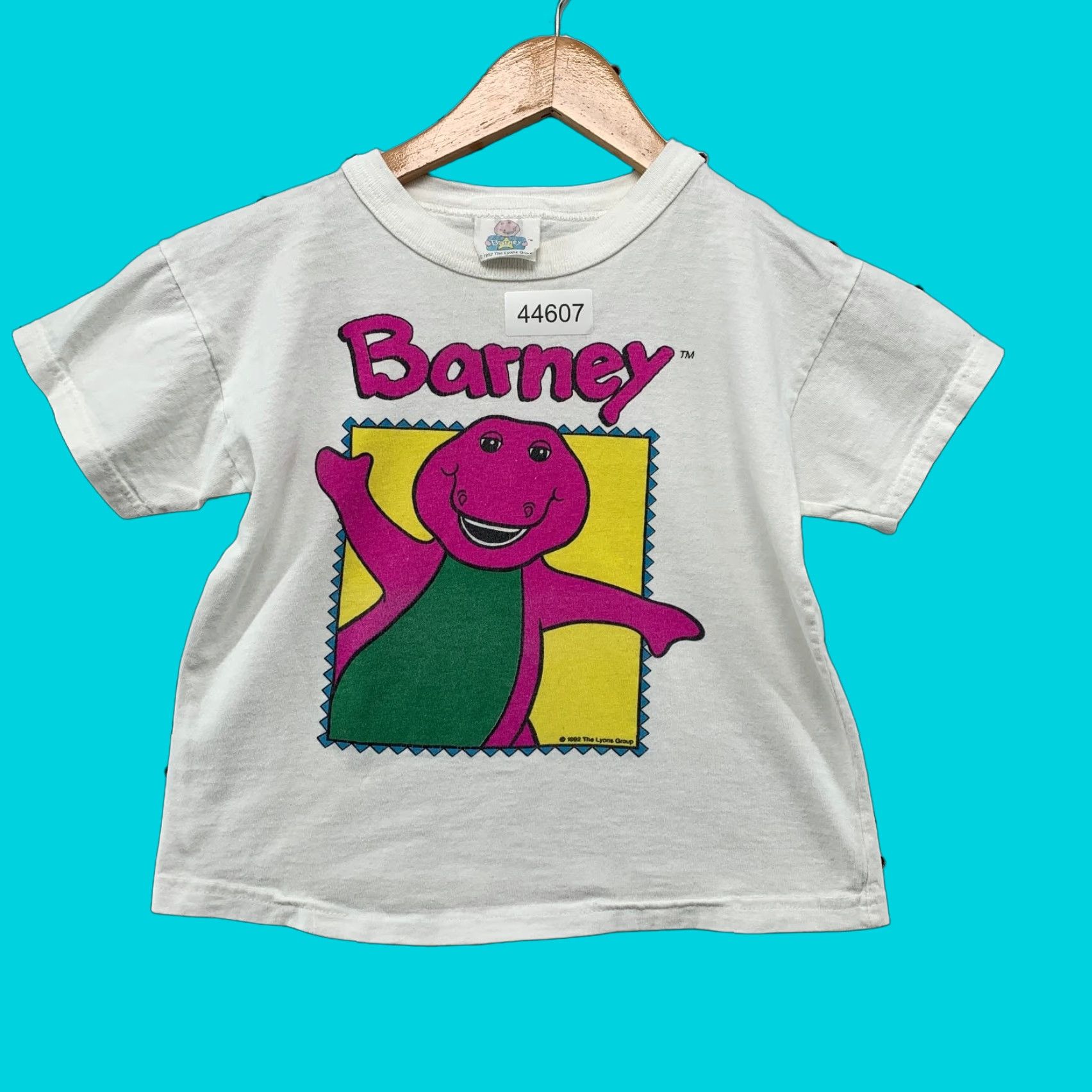 Vintage Barney Shirt Kids 7 T Shirt White Purple 1992 Made Usa 90s Barney Friends Crew Neck Hoodie, Sweatshirt