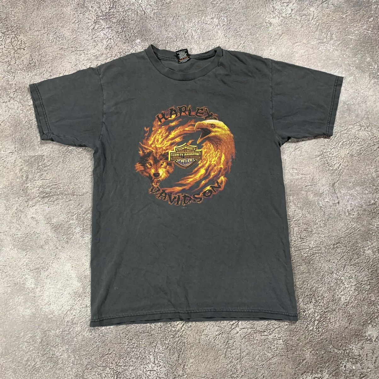 Vintage Y2k Harley Creepy Wolf And Eagle Angry Horror 90s T-Shirts, Hoodie, Sweatshirt | FlexRushtees.com
