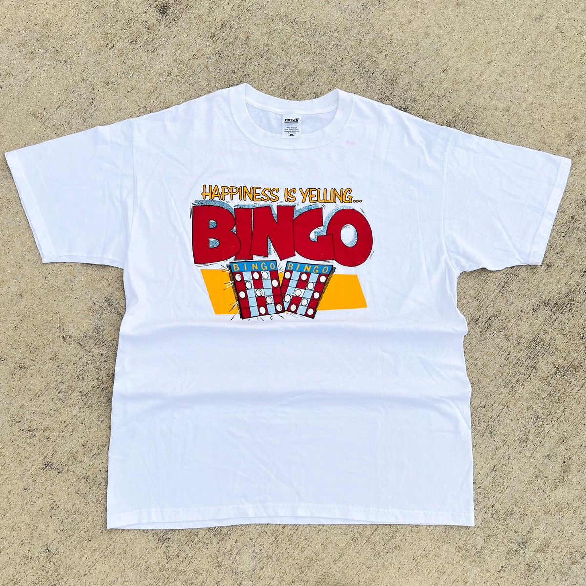 Vintage 90s Happiness Is Yelling Bingo Funny Humor Tee Hoodie, Sweatshirt | FlexRushtees.com