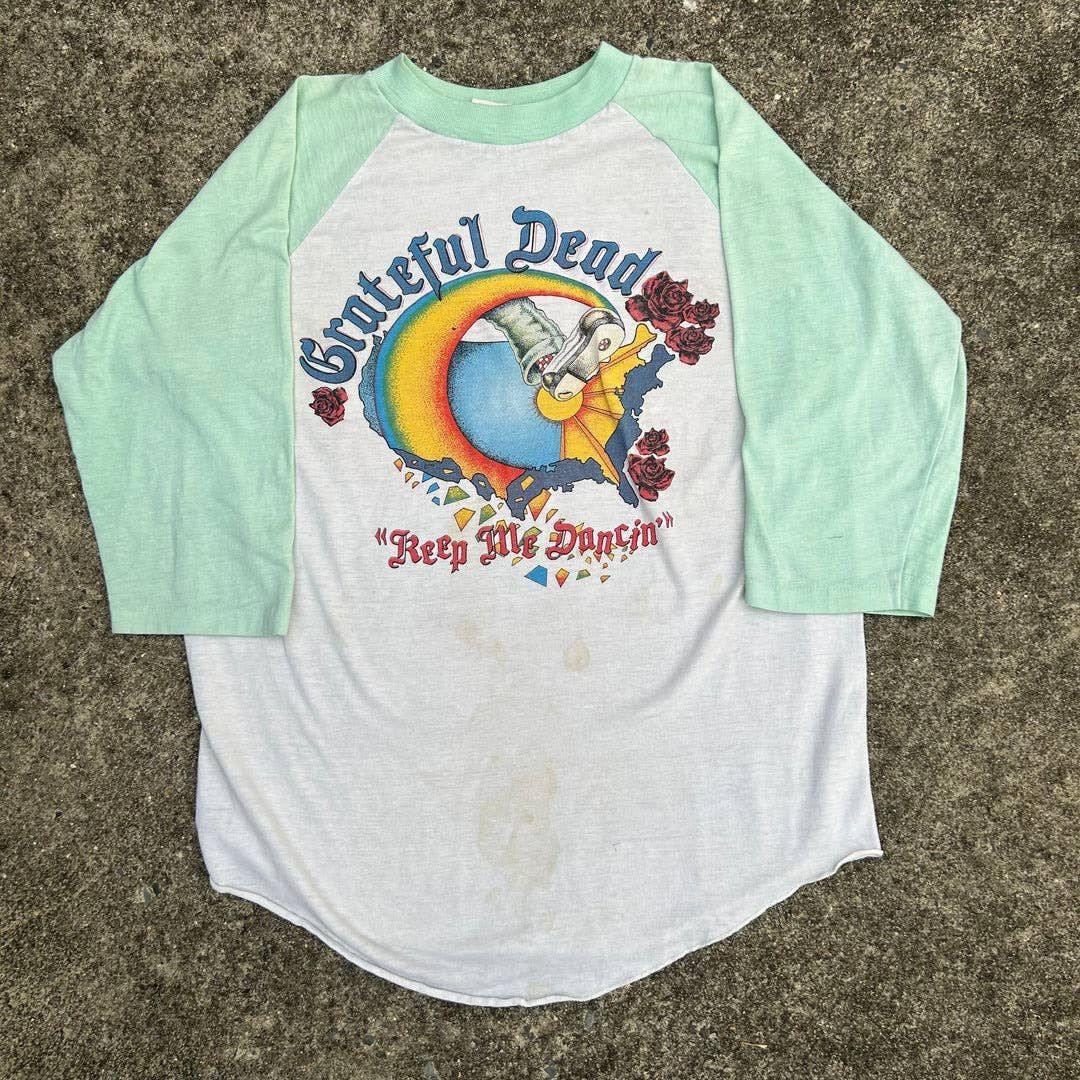 Dead Vintage Grateful Dead Raglan Shirt 1985 20th Anniversary Hoodie, Sweatshirt | FlexRushtees.com