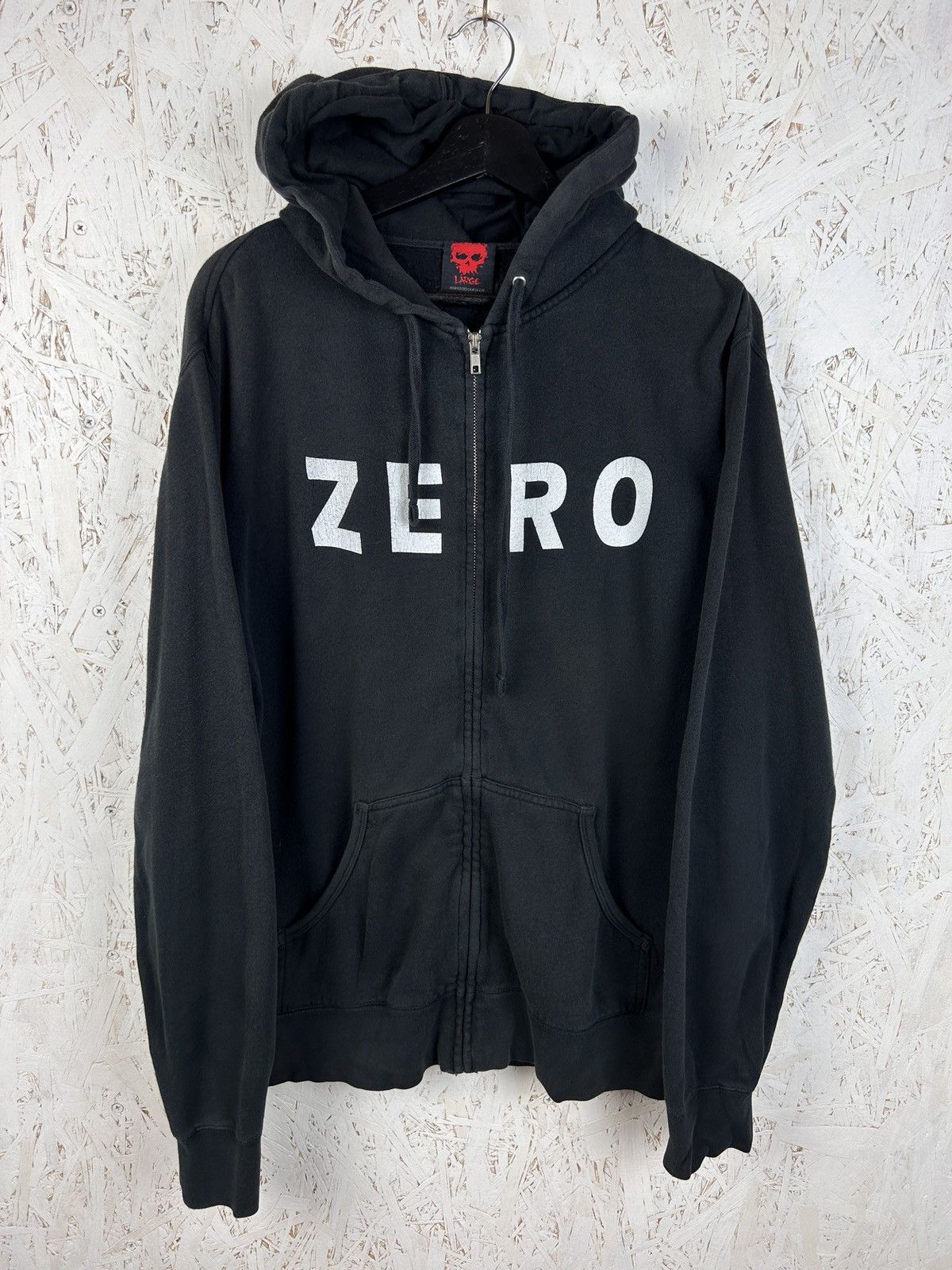 90s Vintage Zero Skateboards Sun Faded Zip Hoodie Black T-Shirts, Sweatshirt | FlexRushtees.com