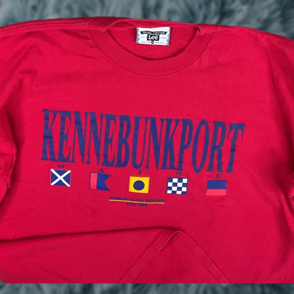 Vintage Lee Sport T Shirt Crew Neck Men Xl Red 90s 1995 Sailing Flags Lee Sport Logo Graphic Pri Hoodie, Sweatshirt