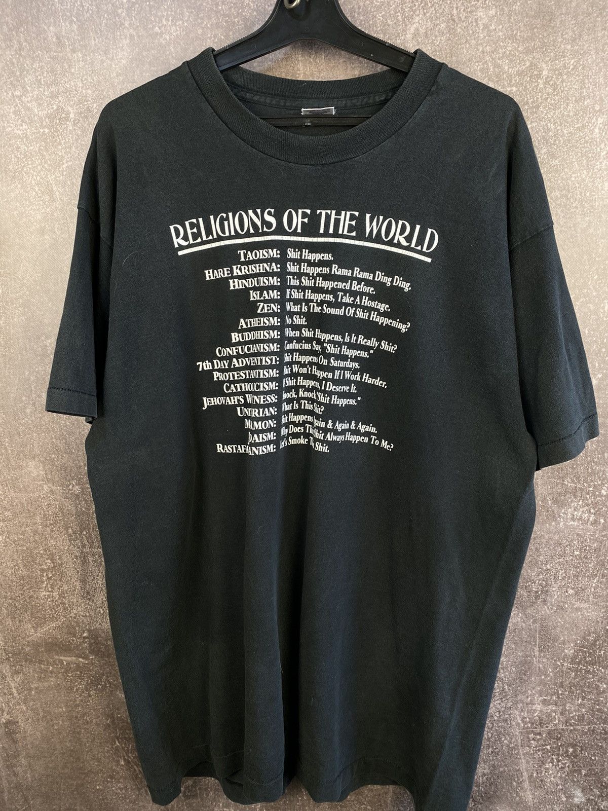 Vintage Religions Of The World Humor Tee Black Hoodie, Sweatshirt | FlexRushtees.com