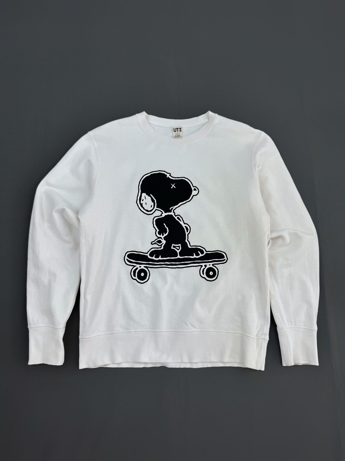 Peanuts X Uniqlo Distressed Uniqlo X Kaws X Peanuts Graphic Sweatshirt T-Shirts, Hoodie | FlexRushtees.com
