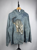 The Mountain 90s Retro Leopard Animal Graphic Tie Dye Hoodie Vintage