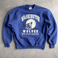 Vintage 90s Blue Jerzees Washington Wolves Sweatshirt