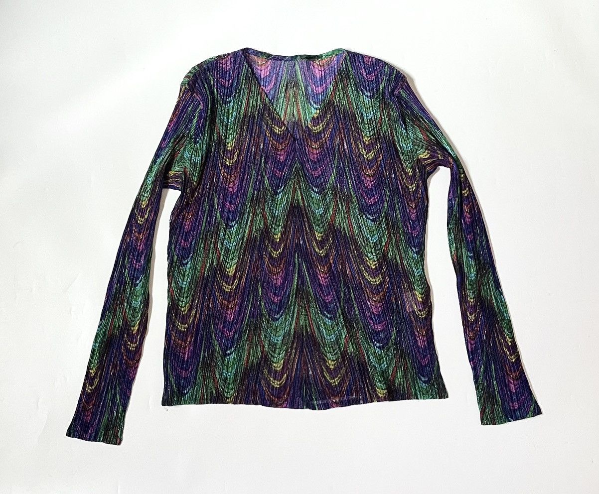 Pleats Please Issey Miyake Vintage Issey Miyake Fete Psychedelic Pleats Longsleeve