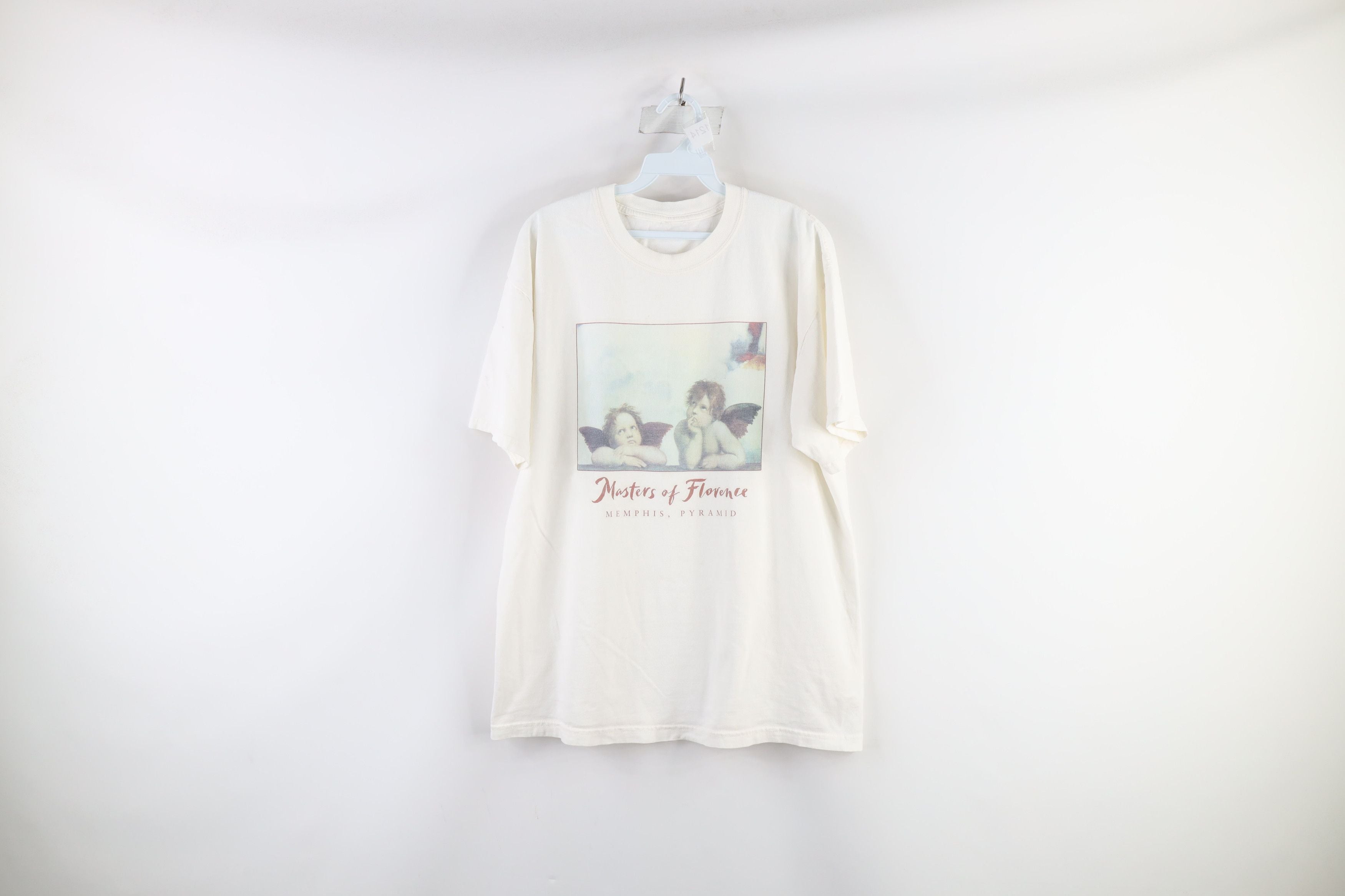 Vintage 90s Raphael Two Angels Artist Art T Shirt White Hoodie, Sweatshirt | FlexRushtees.com