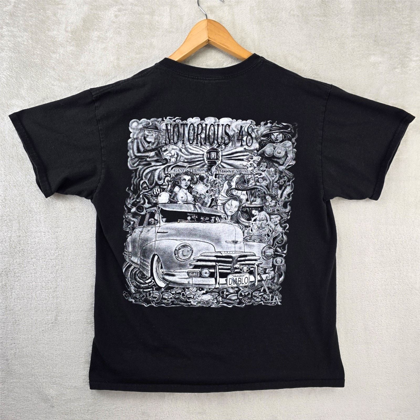 Alstyle Notorious 48 Diablo Shirt L Chicano Gangster Latino Tattoo