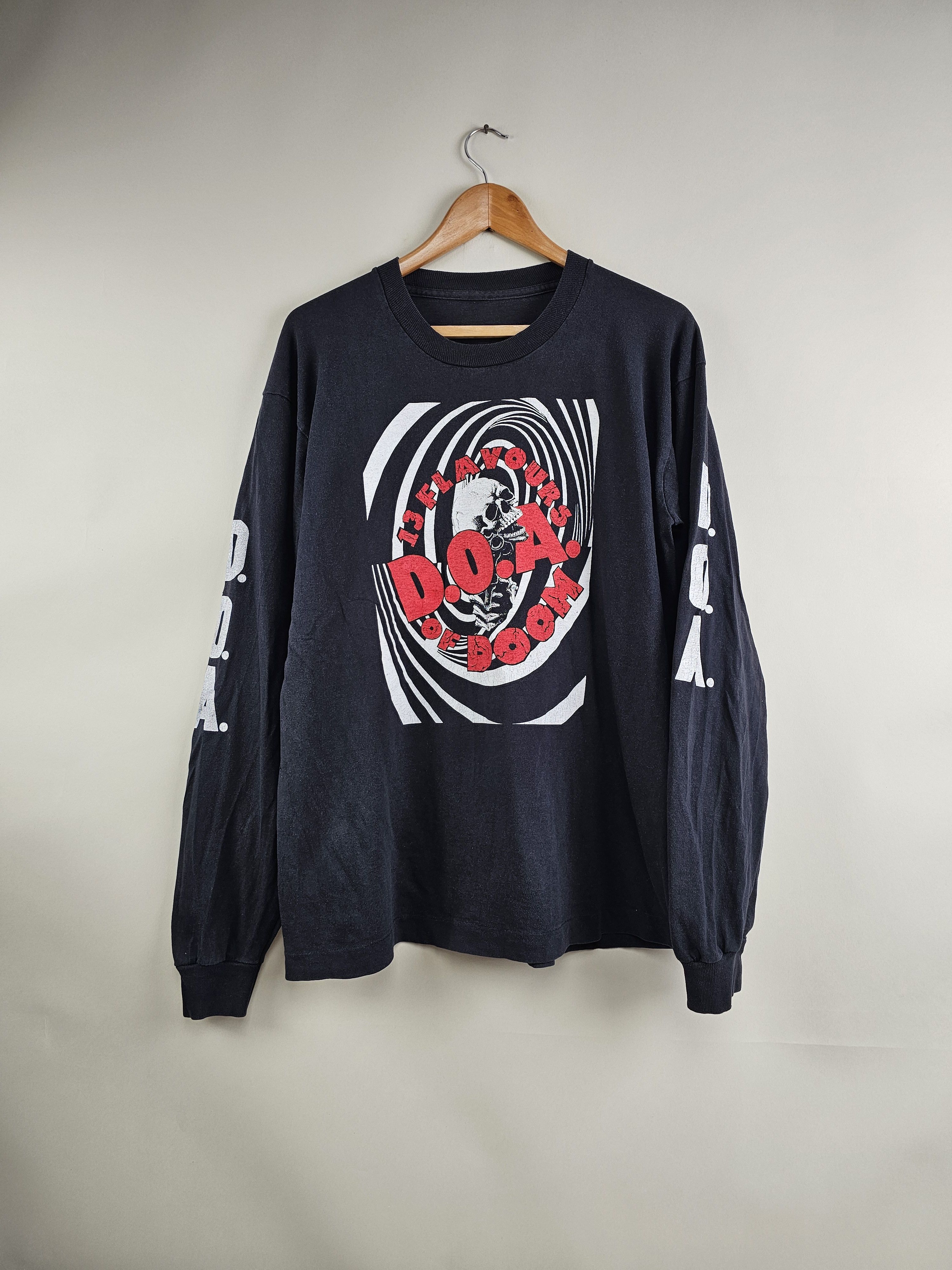 Vintage 90s D O A 13 Flavors Of Doom Punk Long Sleeve Xl