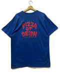 Japanese Brand X Vintage Vintage Pizza Of Death Meaning Spellout T Shirt Blue Hoodie, Sweatshirt | FlexRushtees.com