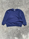 Vintage Blank Jerzees Crewneck Sweatshirt Navy 90s 2000s Y2k