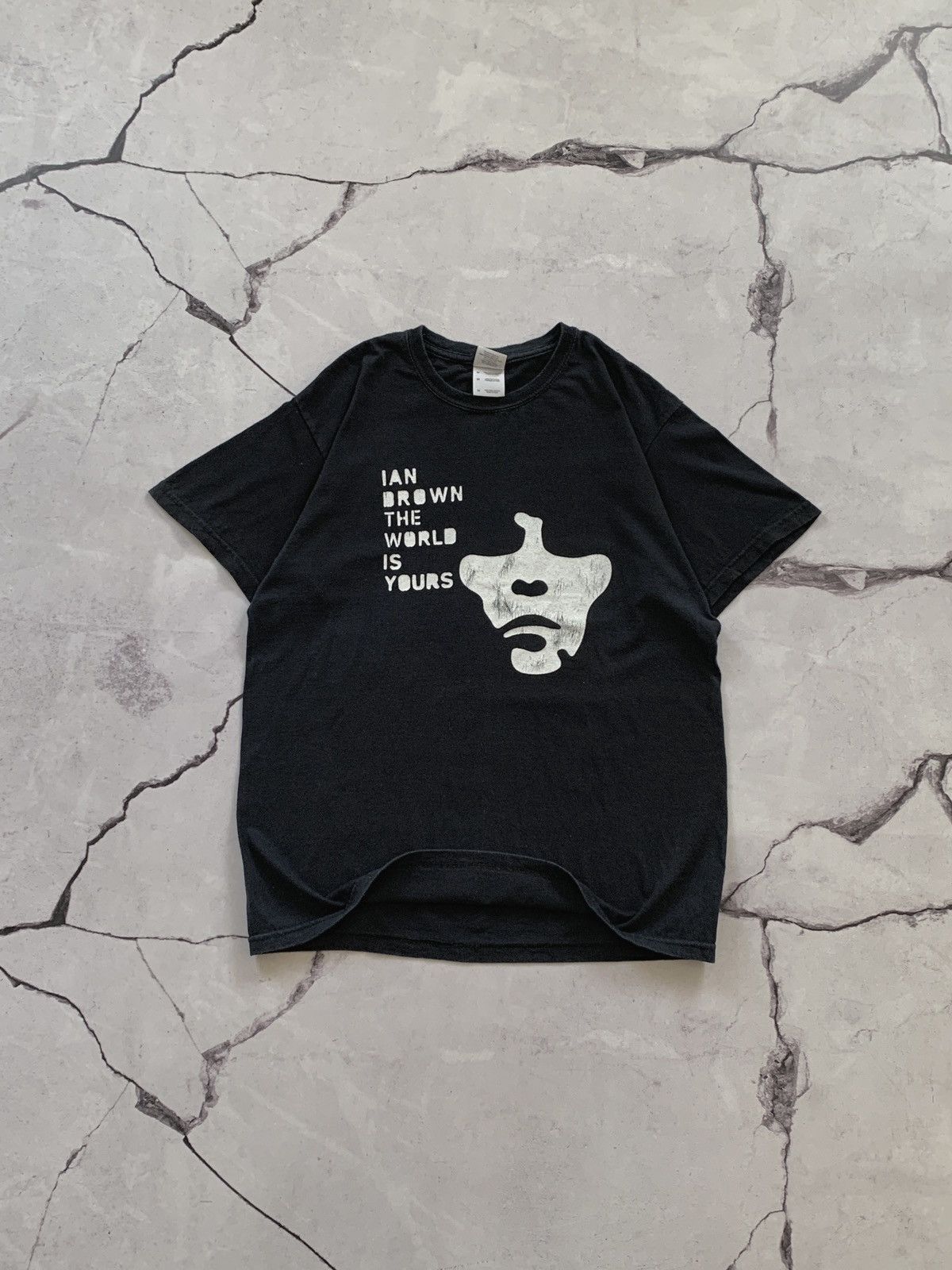 Vintage Ian Brown Stone Roses 00s The World Is Yours T Shirt Hoodie, Sweatshirt | FlexRushtees.com