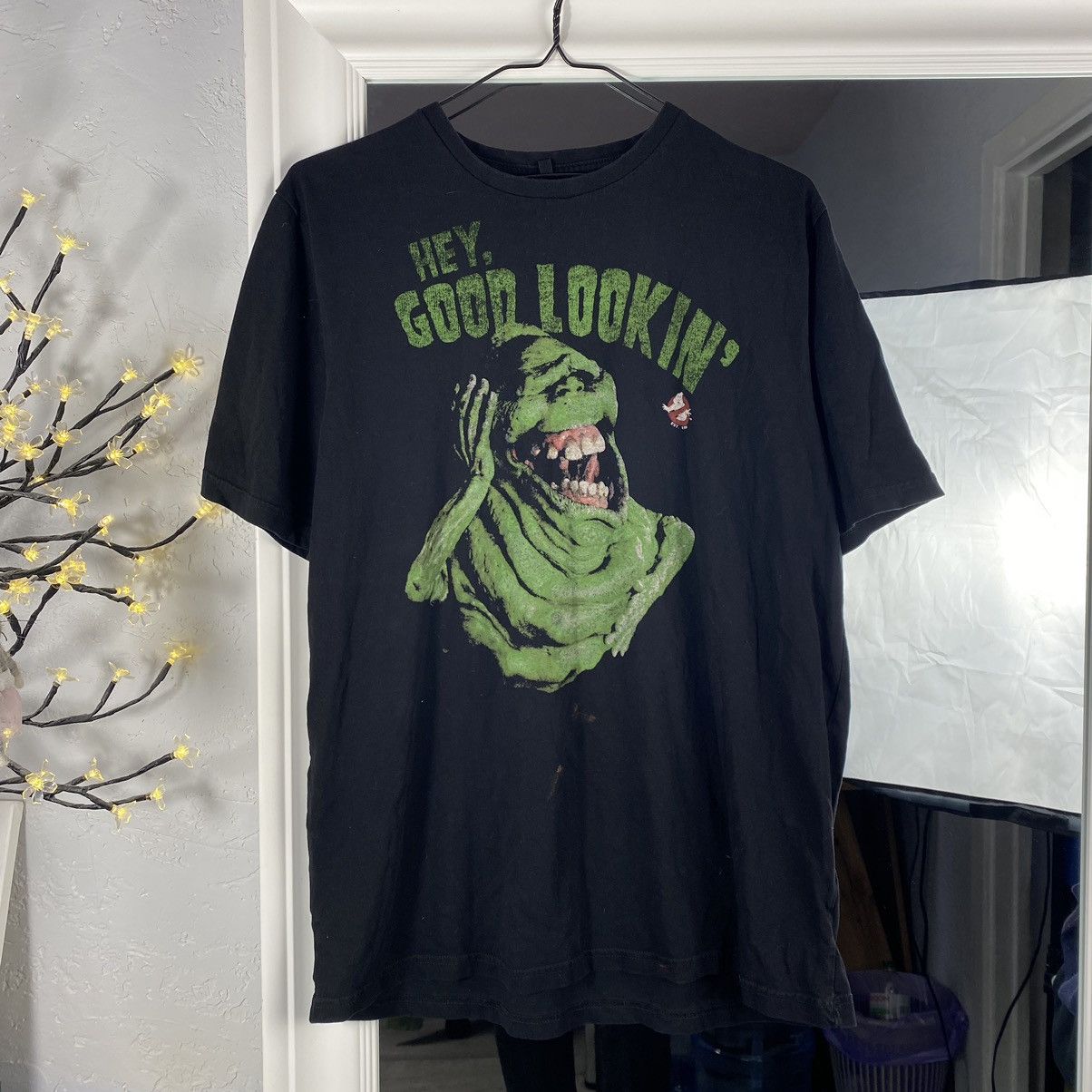 Vintage Ghostbusters Y2k Green Ghost Print T Shirt