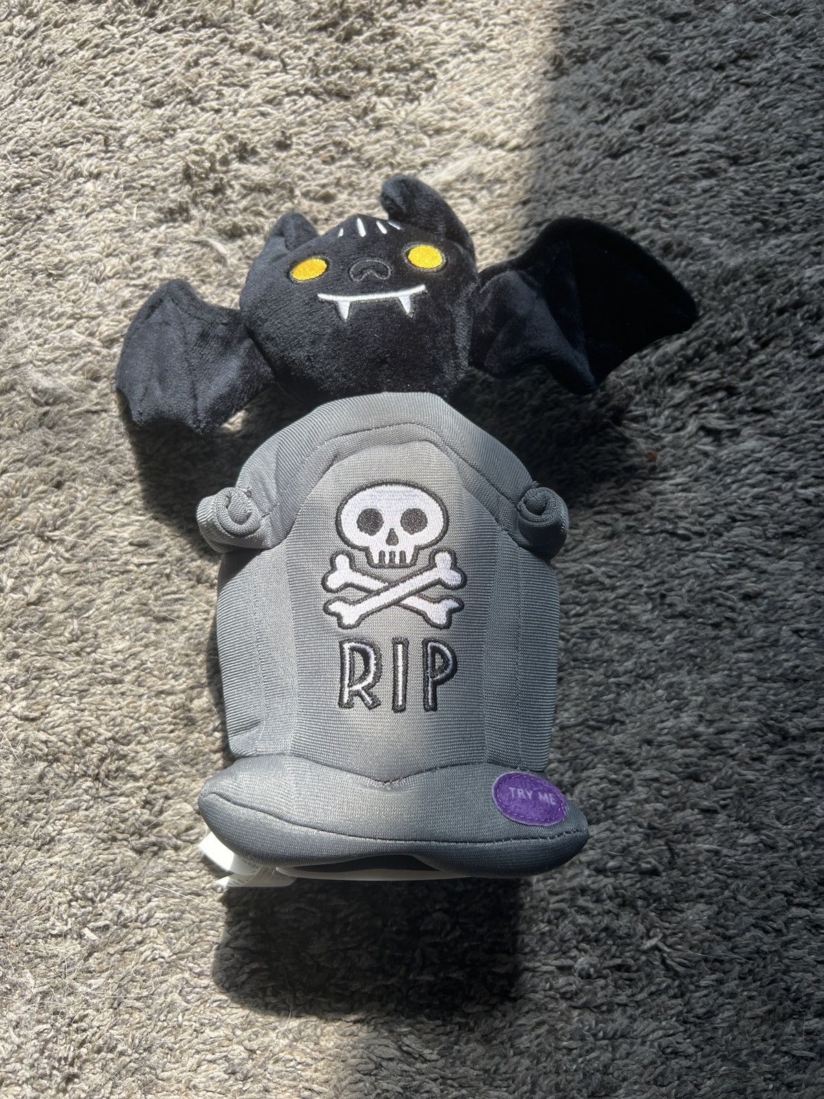 Holiday Brand Hyde And Eek Halloween Animated Bat On Tombstone Plush Decor