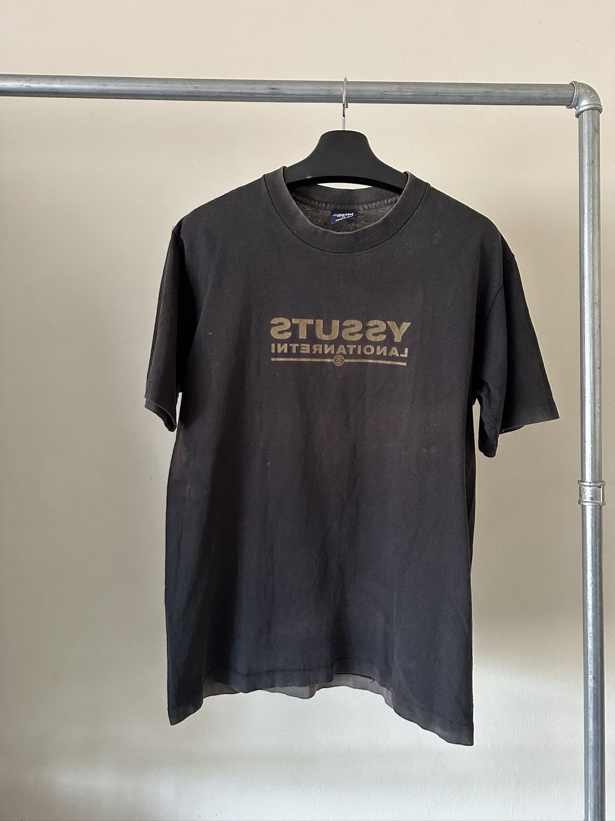 1990s Vintage Stussy Reverse Text Sun Faded Tshirt Hoodie, Sweatshirt | FlexRushtees.com