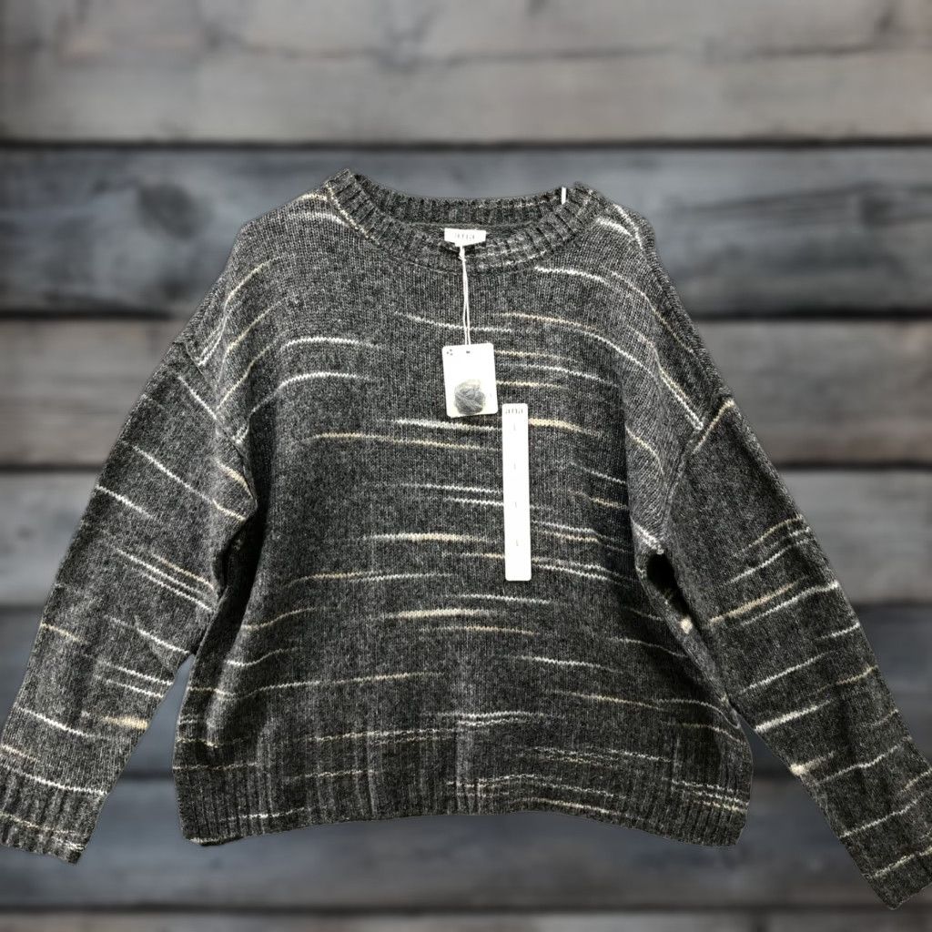 Vintage A N A Knit Sweater Women S Large Gray Crewneck Pullover Fall Winter Relaxed Fit
