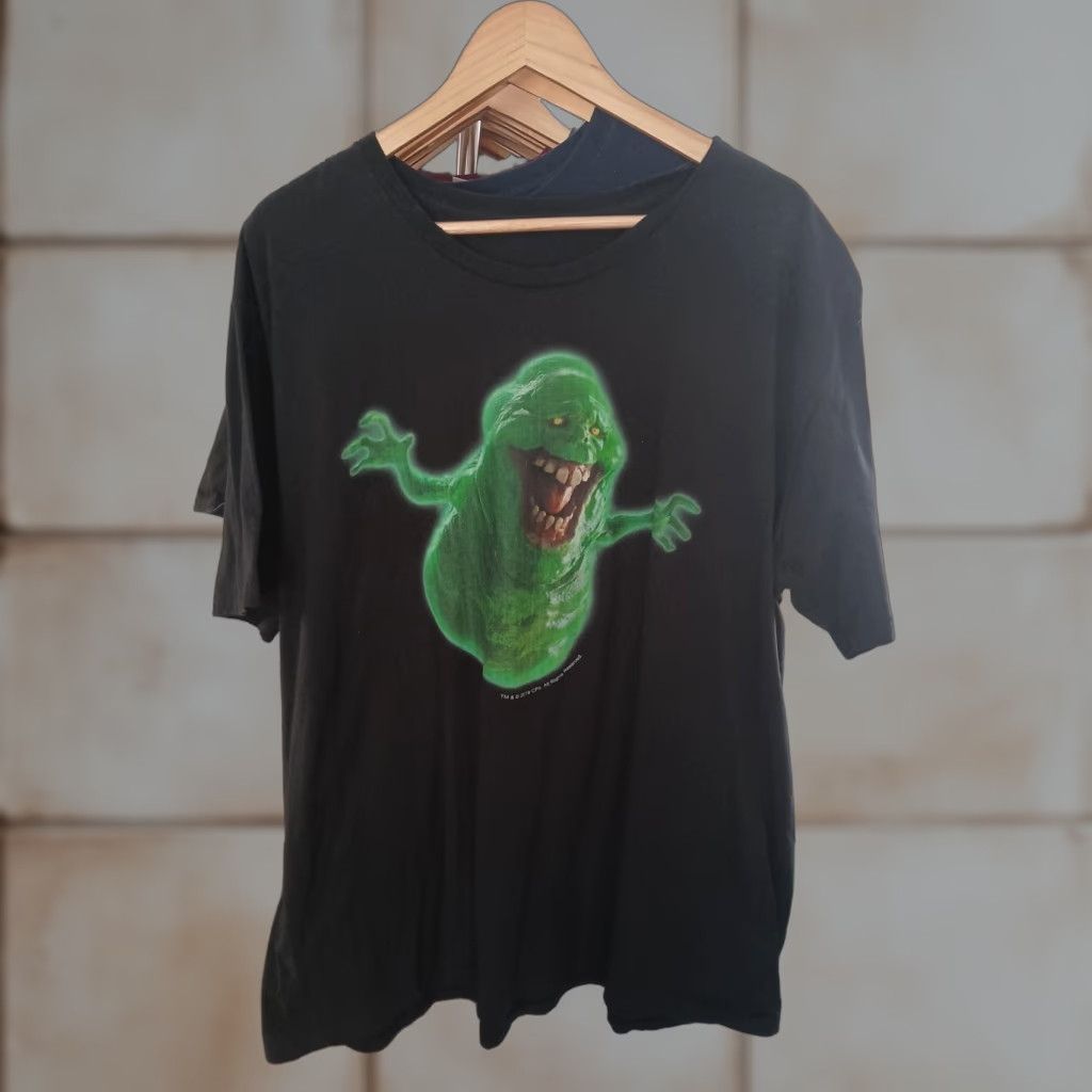 Vintage Movie Ghostbusters T Shirt Slimer 2xl Black Halloween Mens