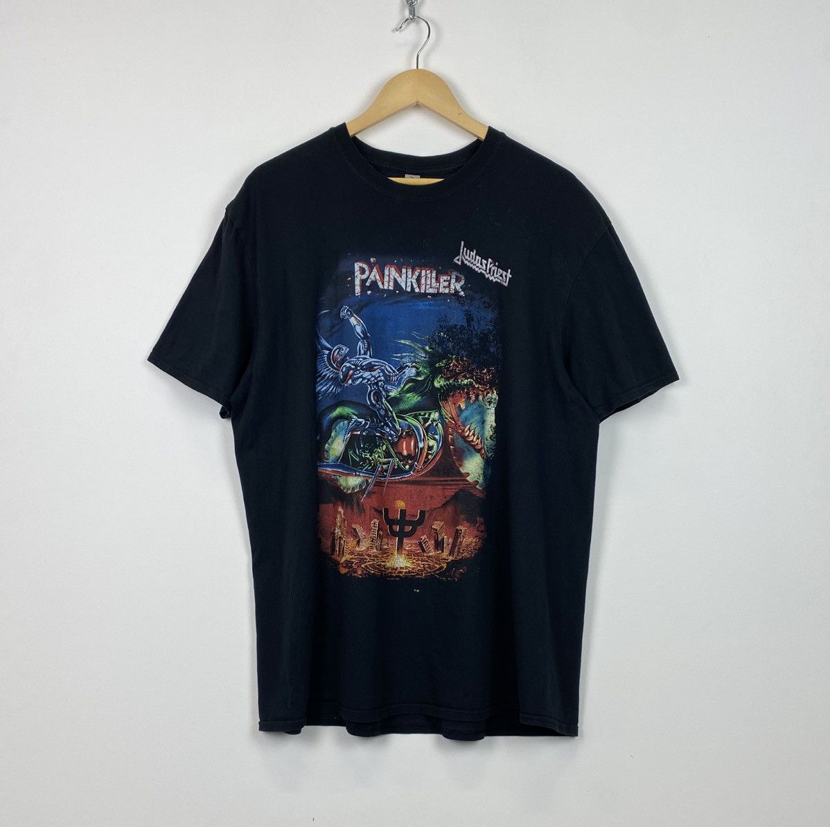 Band Tees Gildan Judas Priest Pain Killer Band T Shirt Size Xxl Black Hoodie, Sweatshirt | FlexRushtees.com