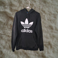 Adidas Long Sleeve Hoodie Sweatshirt Large Black Trefoil Mens Hoodie Pullover Hooded Casual W