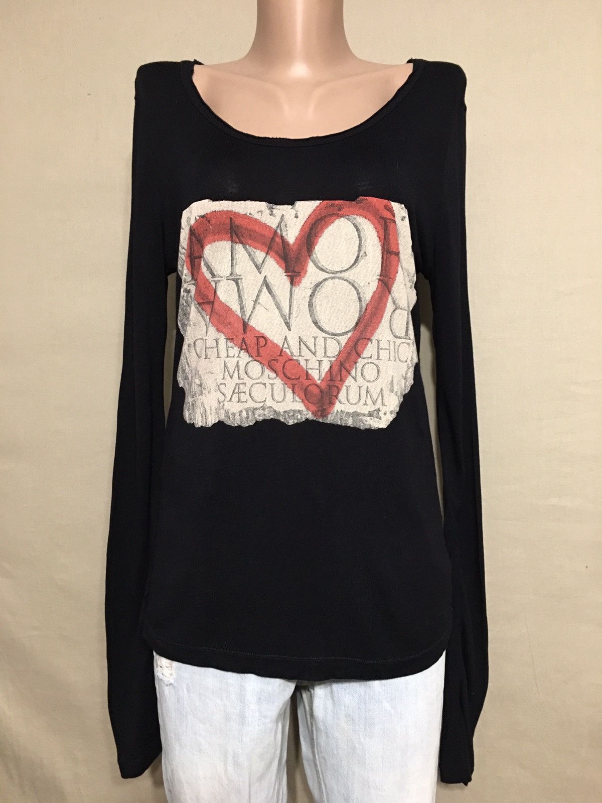 Vintage Moschino Cheap And Chic Roma Logo Long Sleeve Top T Shirt
