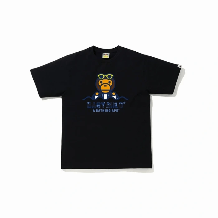 Sale Bape Color Camo Milo Float Summer T Shirt Black Blue Hoodie, Sweatshirt | FlexRushtees.com