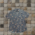 Untuckit Durize Shirt Mens M Multicolor Slim Fit Linen Palm Print Beach Shirt