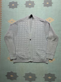 Vintage 70s Knit Cardigan Sweater Wool Blend Windowpane As Is Large