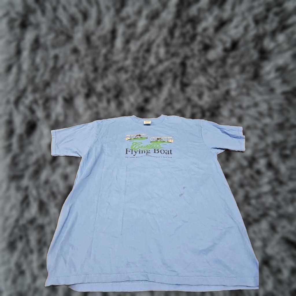 Hanes Vintage Curtiss Flying Boat Museum Hammondspory Ny T Shirt Usa Mens Xl Blue Hanes 50 50 Crew N Hoodie, Sweatshirt
