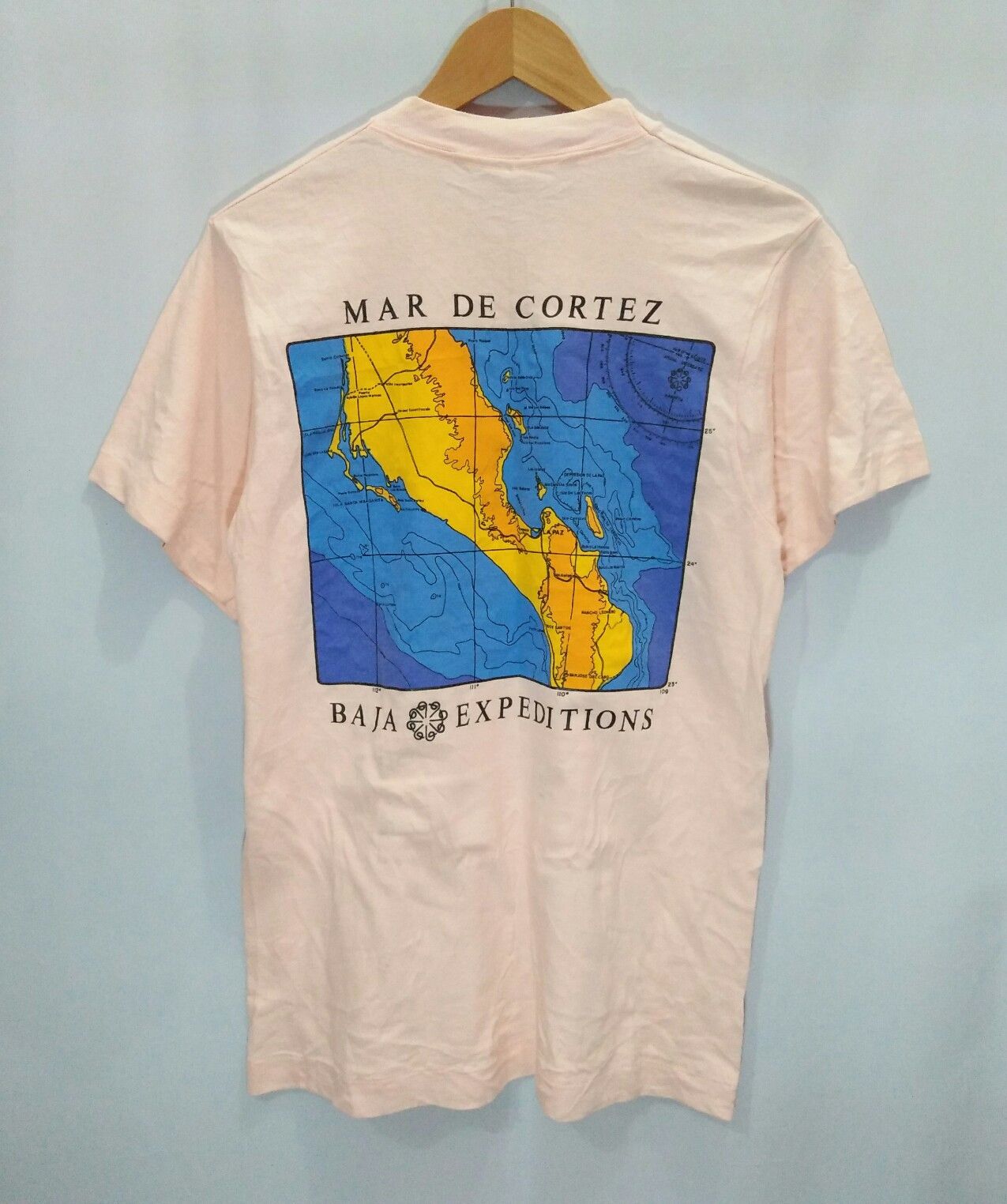 Vintage Fruit Of Loom Mar De Cortez Map Kanye Travis Style