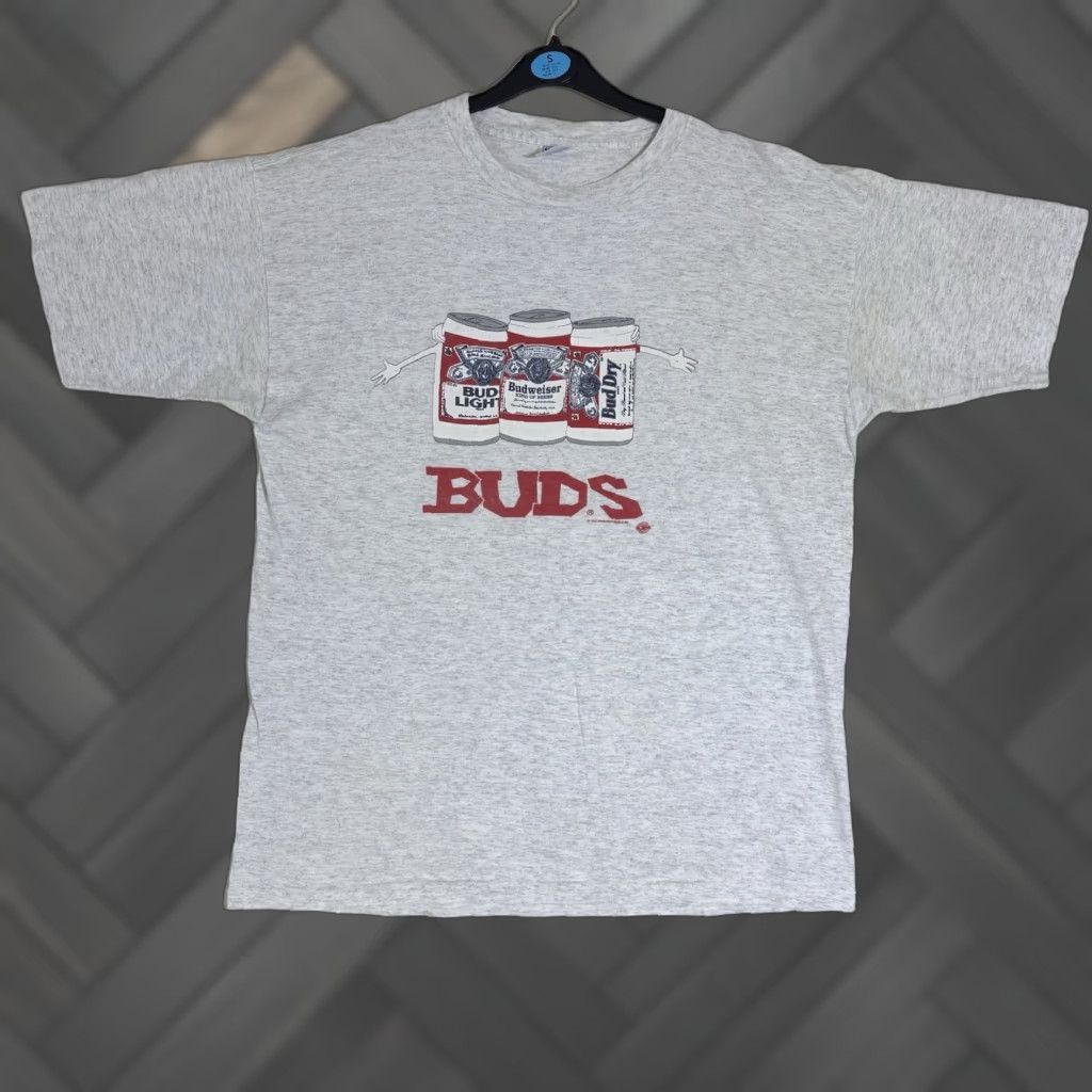 Vintage 90s Budweiser Bud Dry Bud Light Draft Beer T Shirt Xl Sugar Creek Gray Short Sleev Hoodie, Sweatshirt