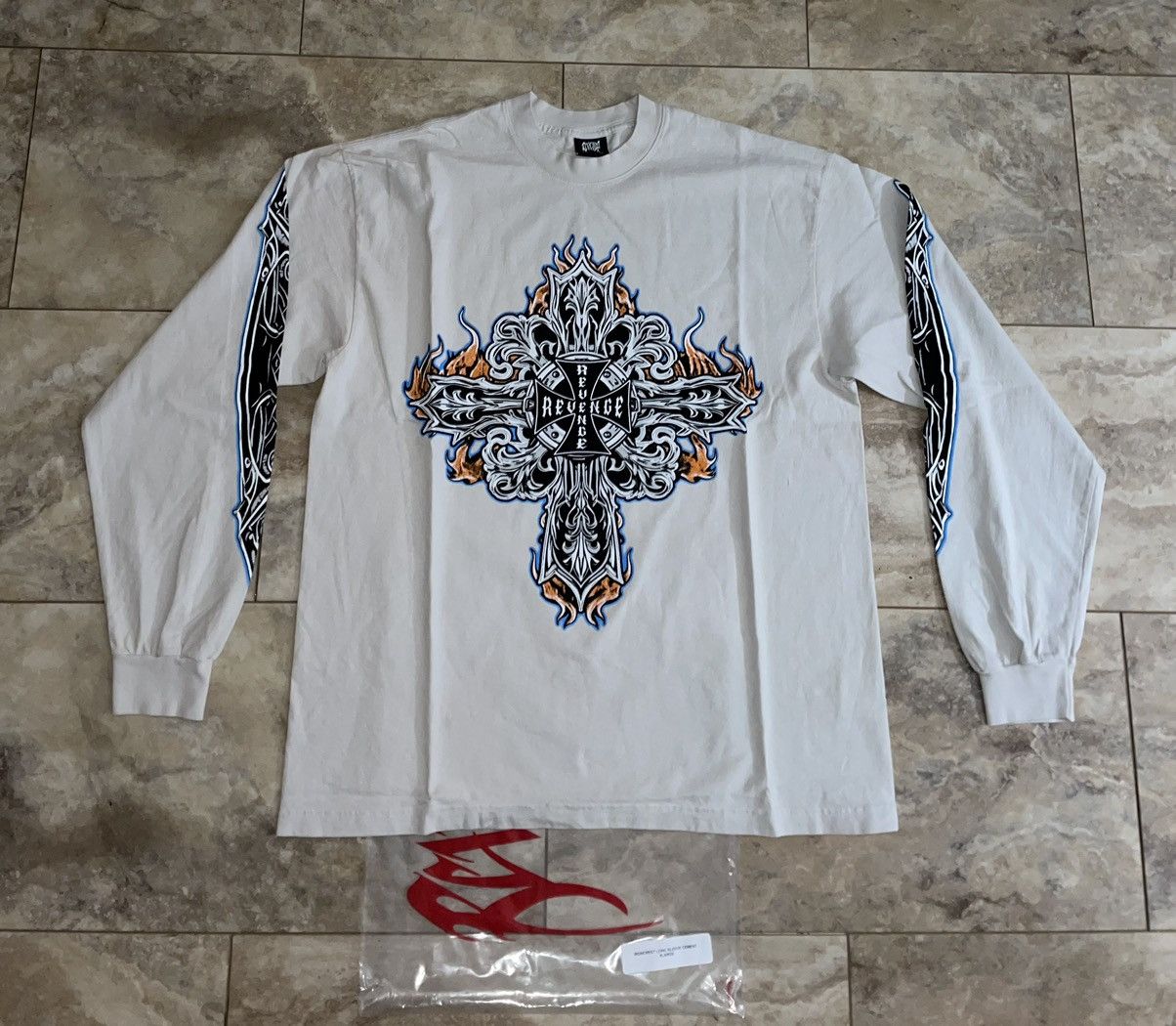 Revenge Ironcrest Long Sleeve Cement Xlarge Tee Xl Brand New