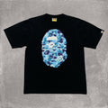 Bape Medium Big Ape Head Blue Abc Camo Black Tee Hoodie, Sweatshirt | FlexRushtees.com