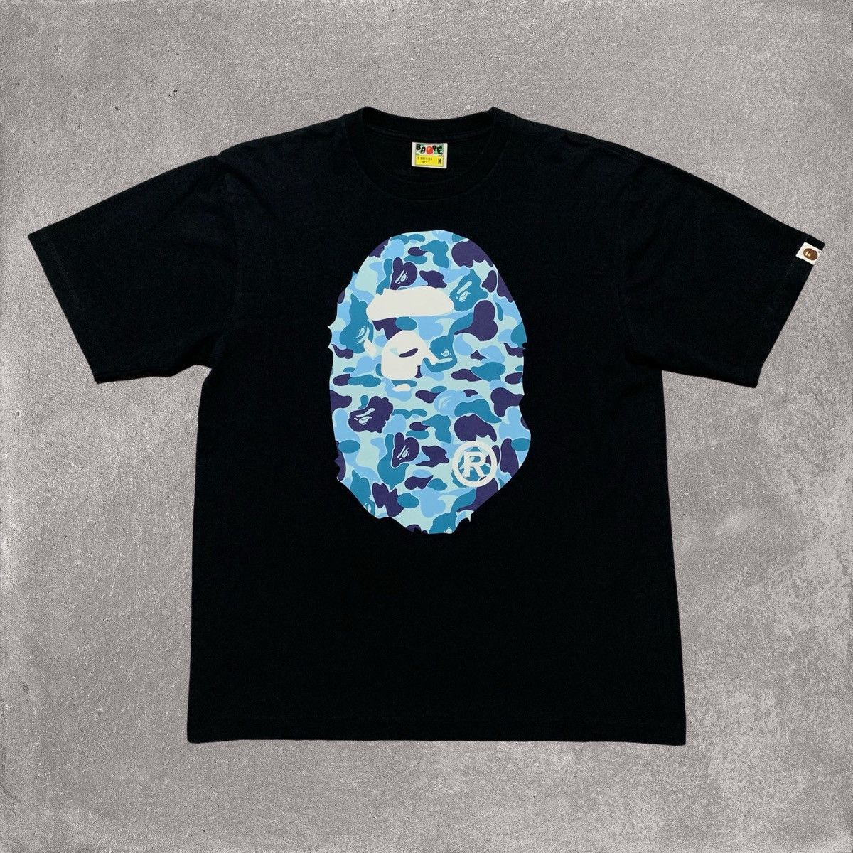 Bape Medium Big Ape Head Blue Abc Camo Black Tee Hoodie, Sweatshirt | FlexRushtees.com