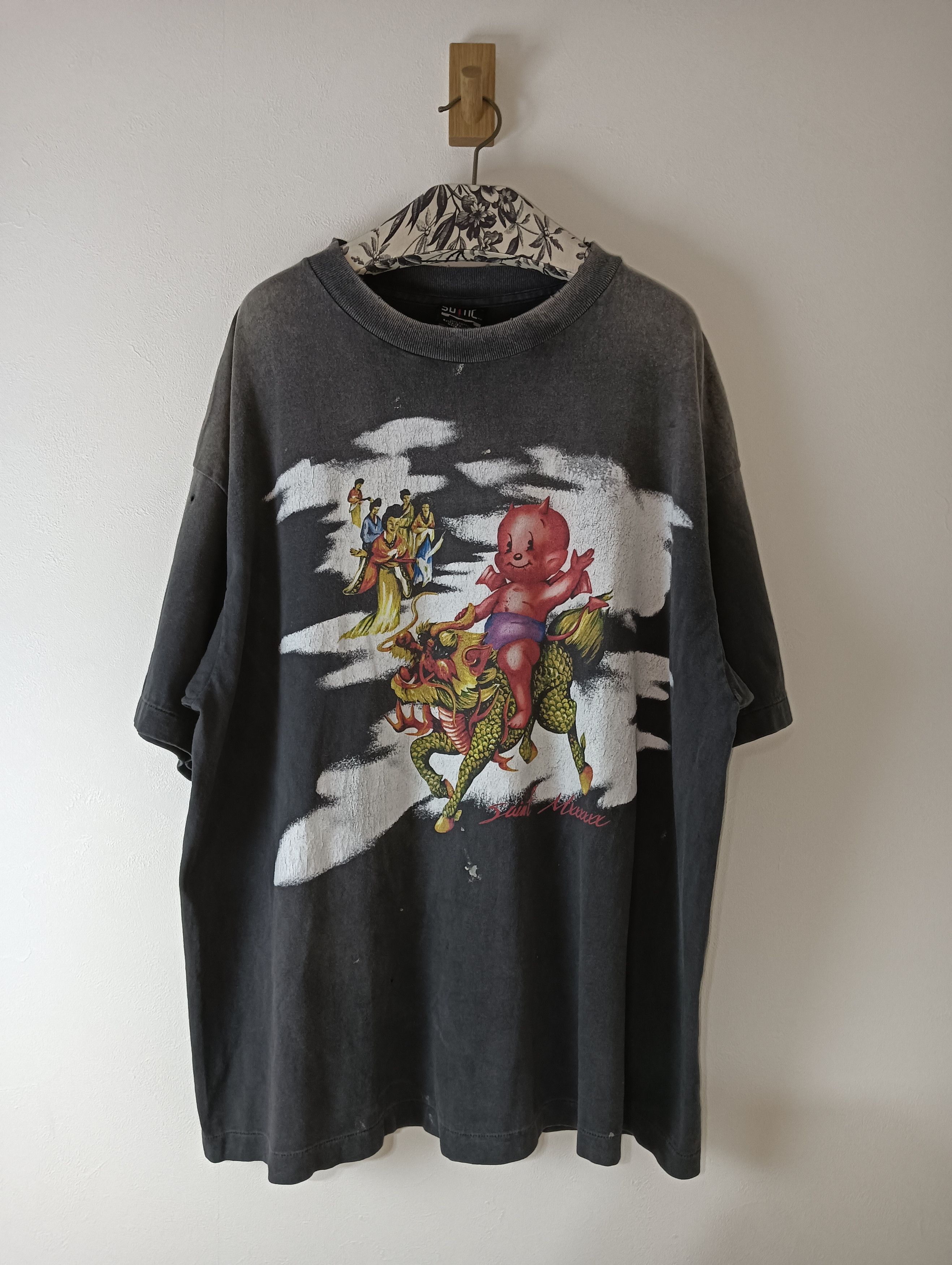 Saint Michael Damaged Tee Hoodie, Sweatshirt | FlexRushtees.com