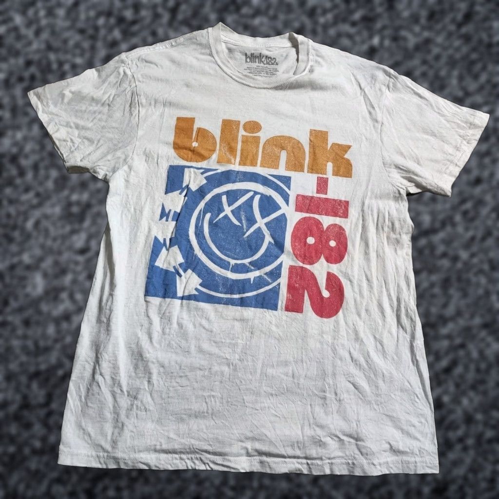 Neighborhood Vintage Blink 182 Neighborhoods Band Tee Shirt Unisex Adults L White 90s Rock Graphic T Hoodie, Sweatshirt