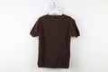 Vintage 60s 70s Streetwear Knit Back Zip T Shirt Brown Usa