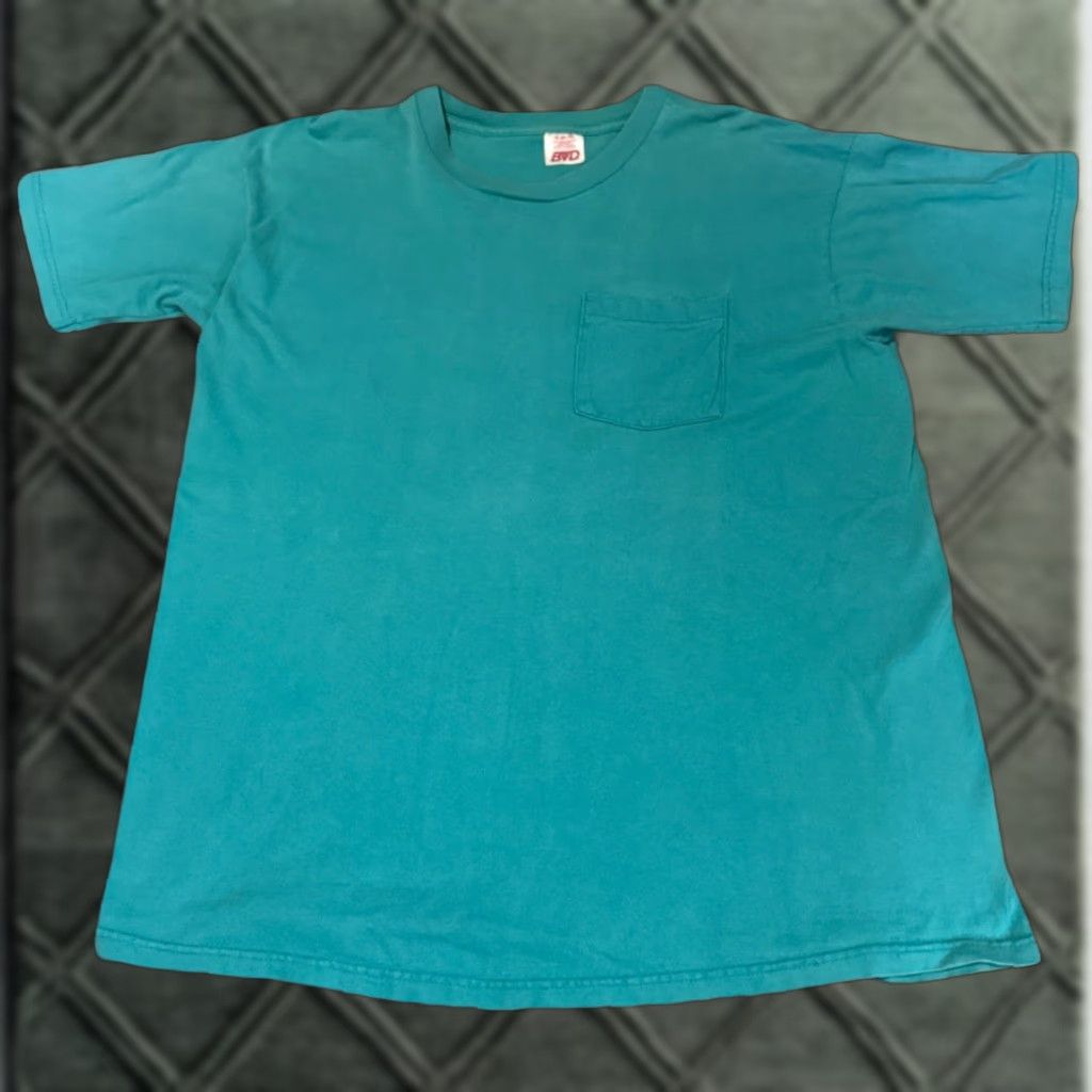 Essentials Vintage Bvd Front Pocket Teal Blue Blank Essential T Shirt Xl 80s 90s Hoodie, Sweatshirt | FlexRushtees.com